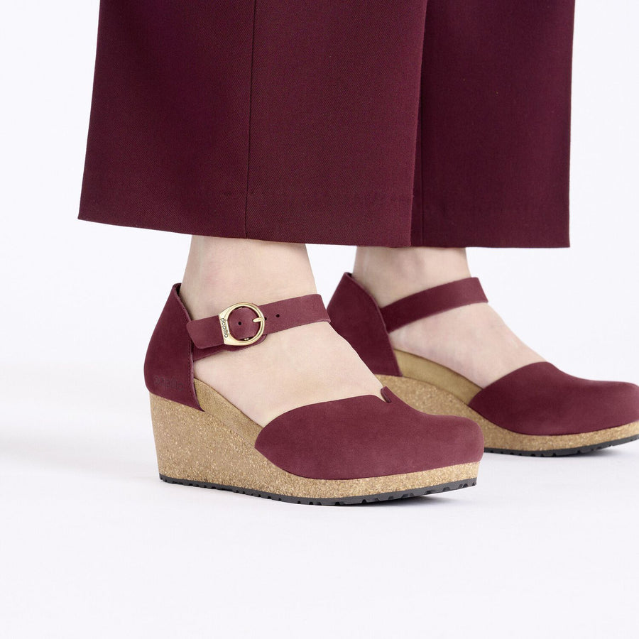 Mary Ring-Buckle Nubuck Leather Narrow