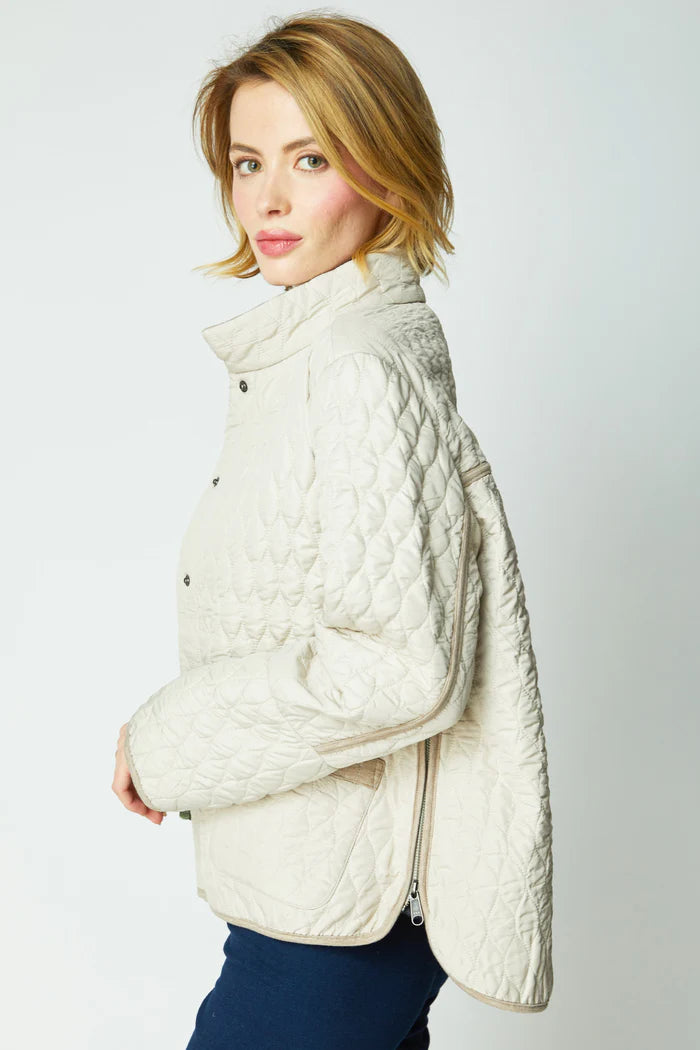 Double Faced Quilted Side Zipper Urban Jacket