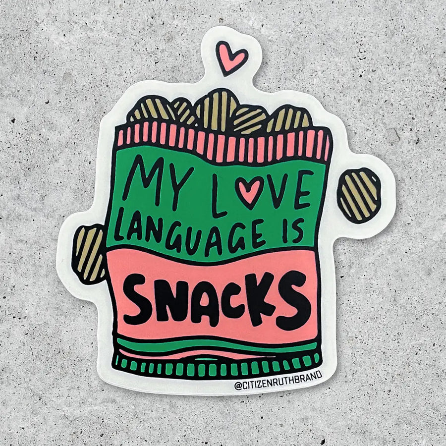 My Love Language Is Snacks Vinyl Sticker