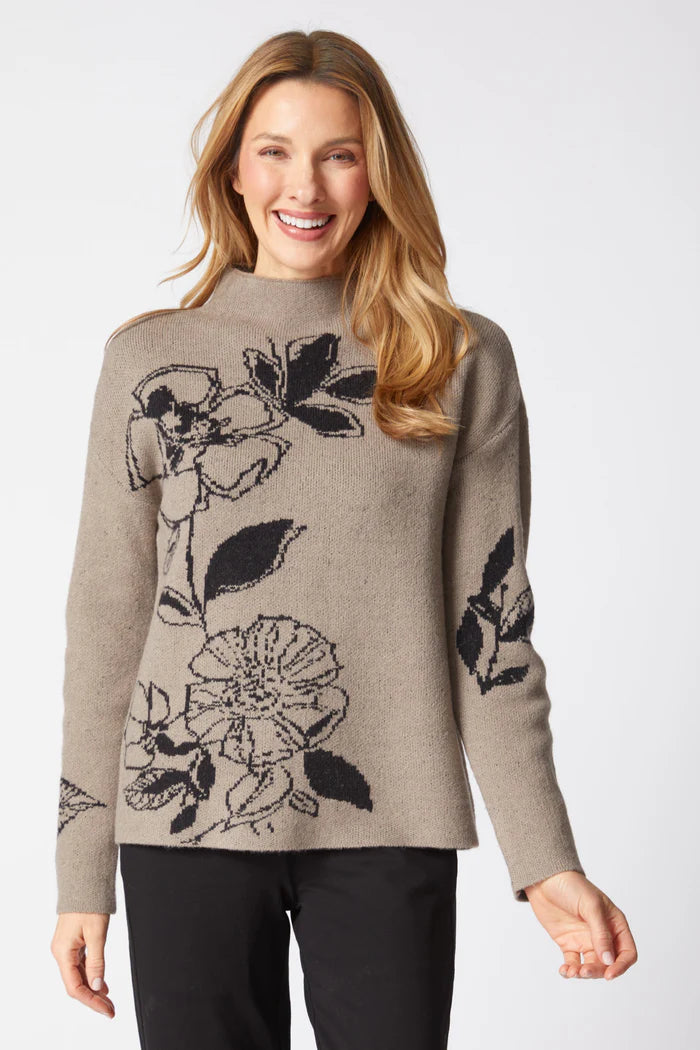 Floral Foliage Intarsia Sweater