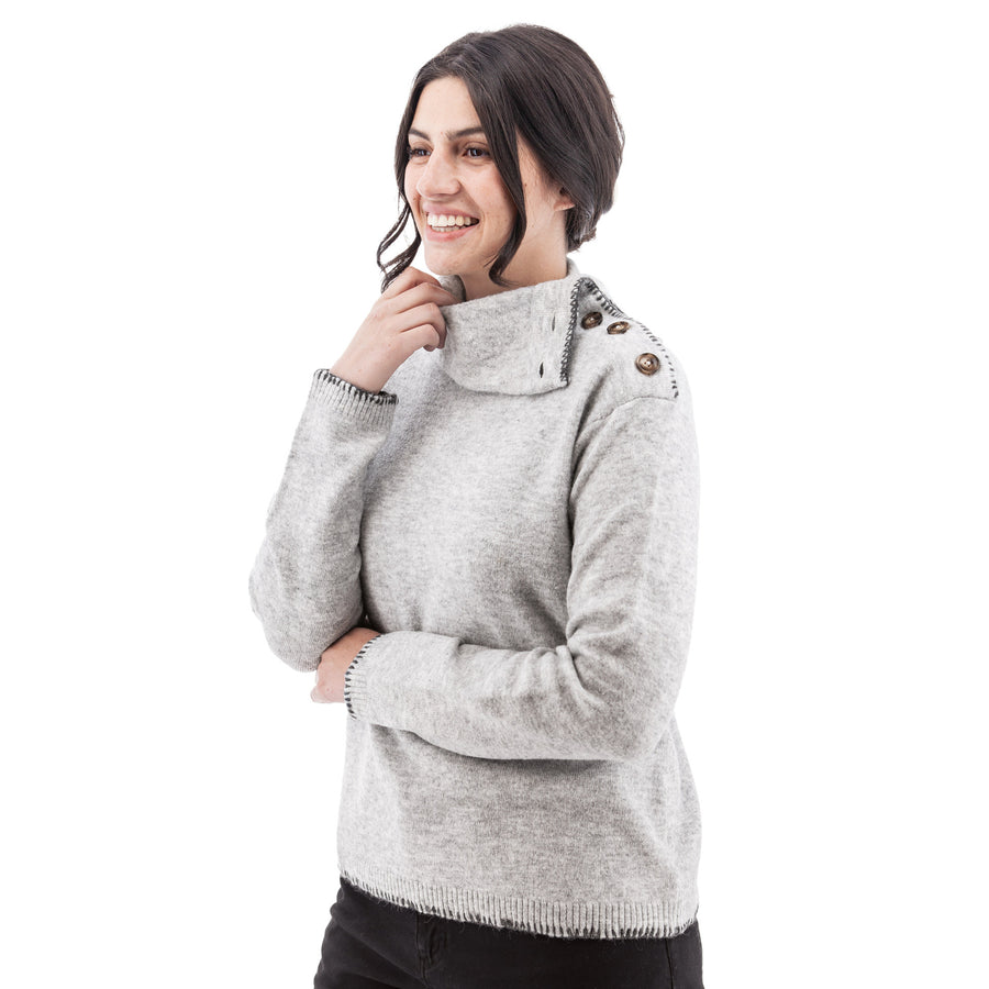 Solitude Button Collar Sweater