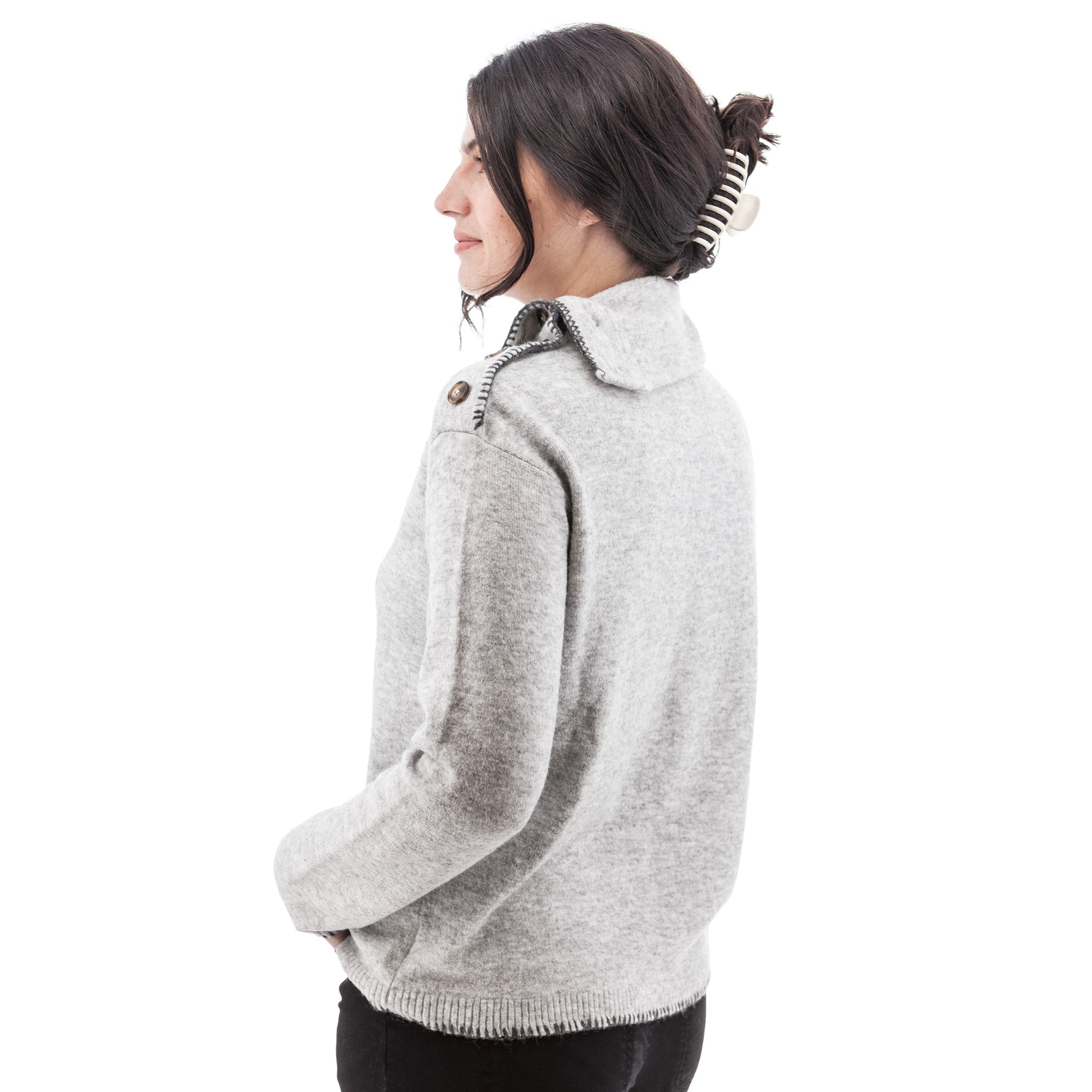 Solitude Button Collar Sweater