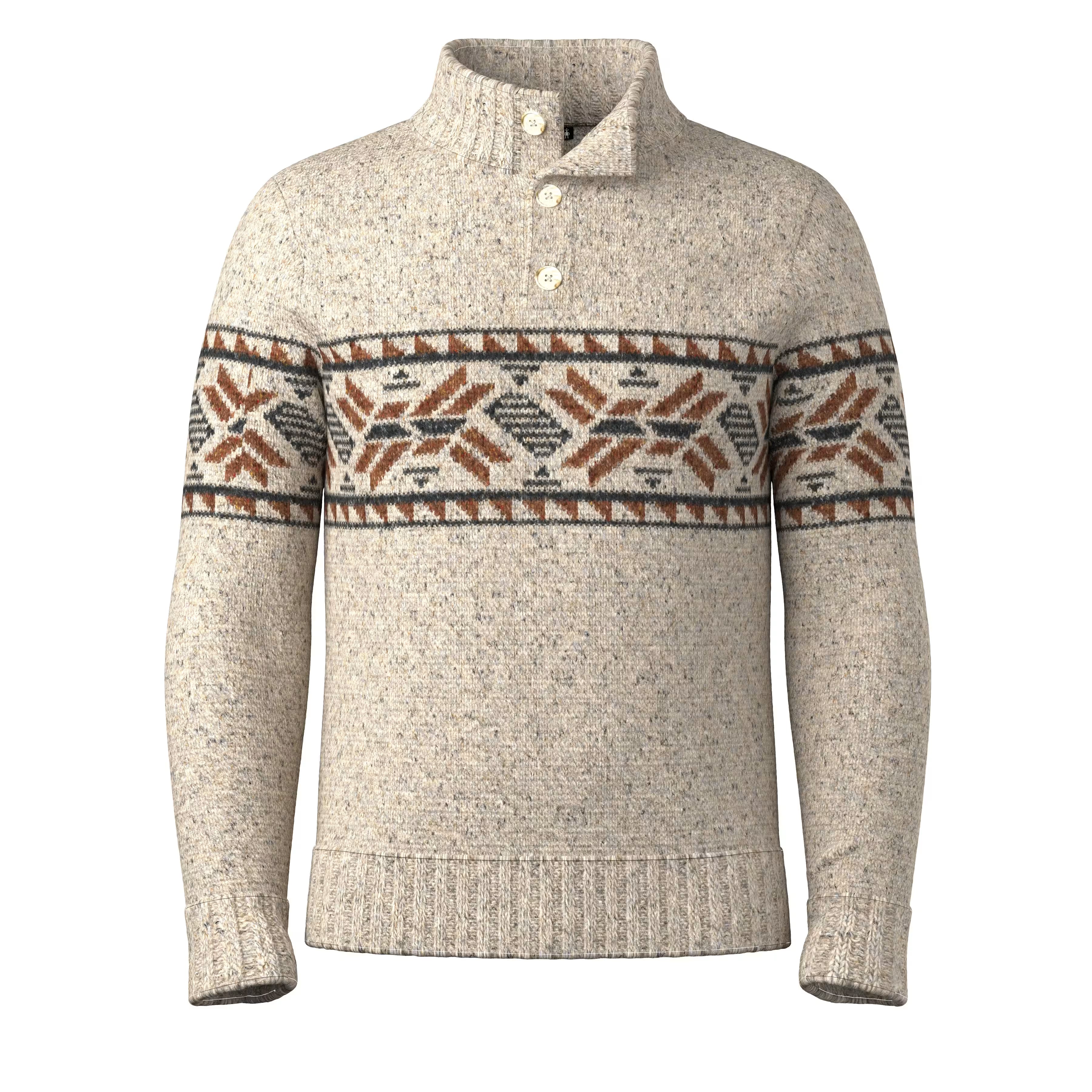 Men's Heavy Henley Sweater