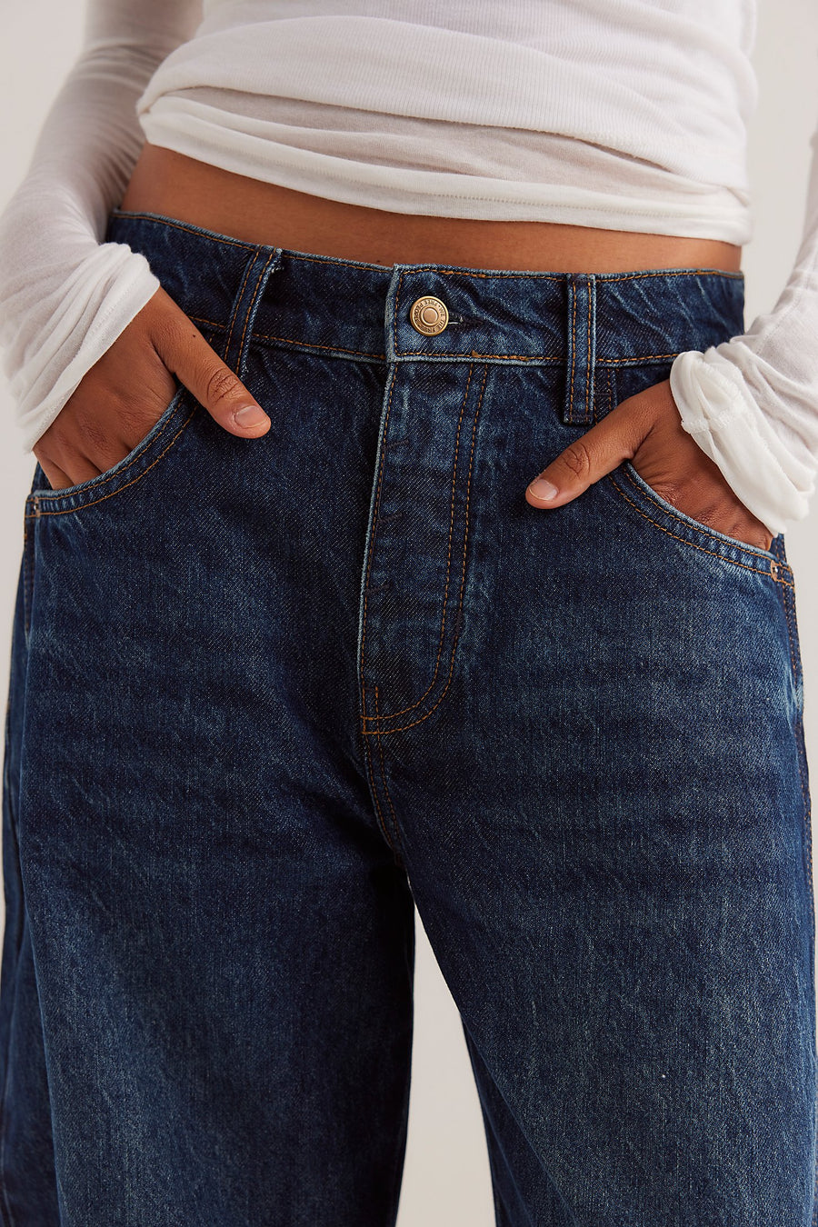 We The Free Good Luck Mid-Rise Barrel Jeans