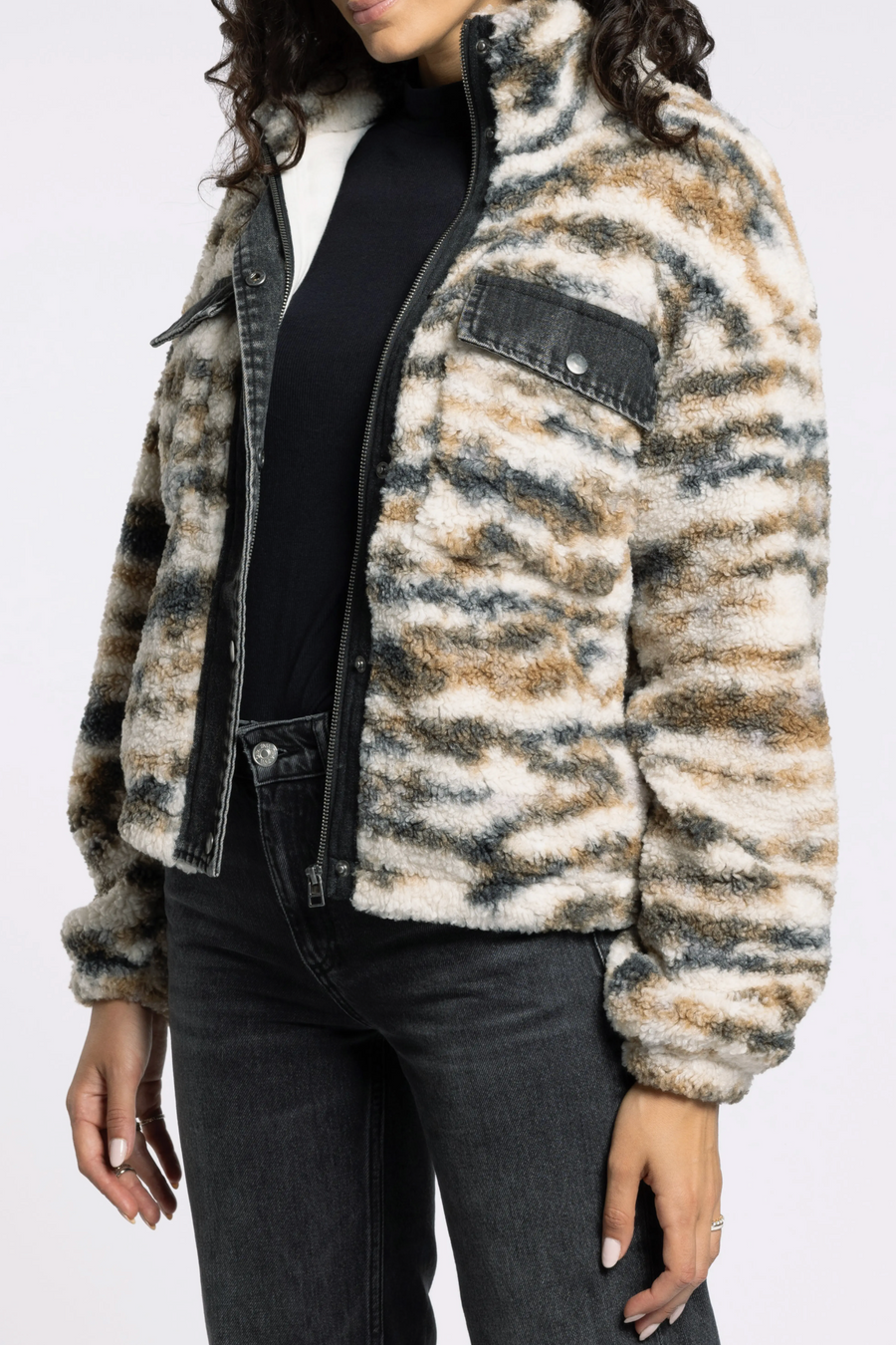 Leona Denim & Faux Shearling Jacket