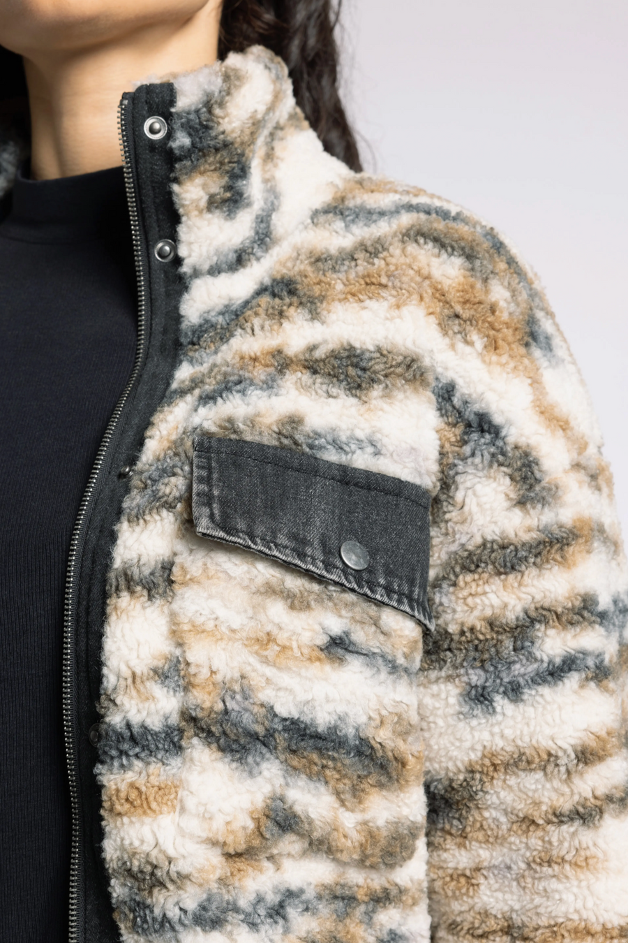 Leona Denim & Faux Shearling Jacket