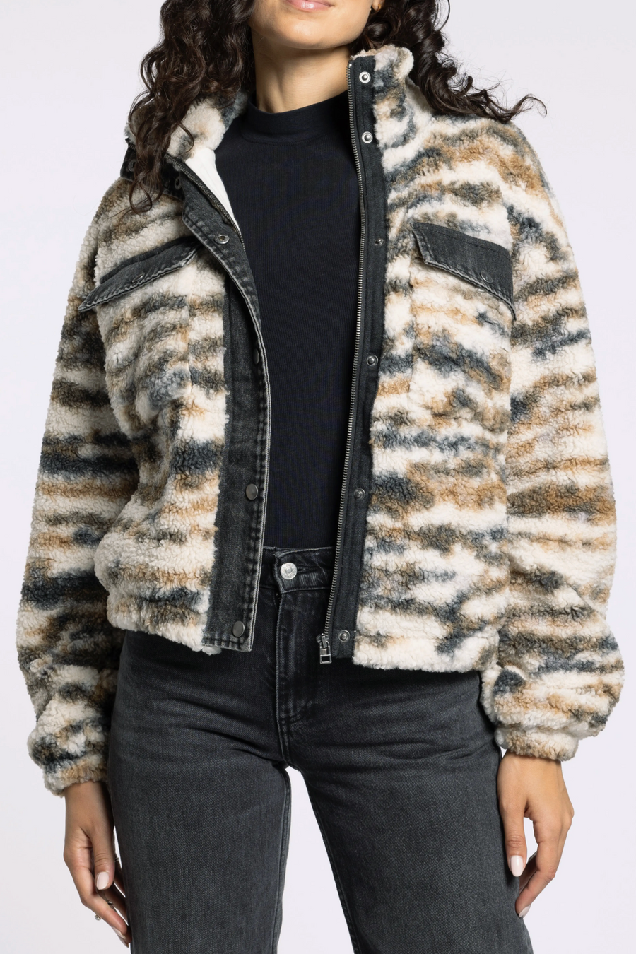 Leona Denim & Faux Shearling Jacket