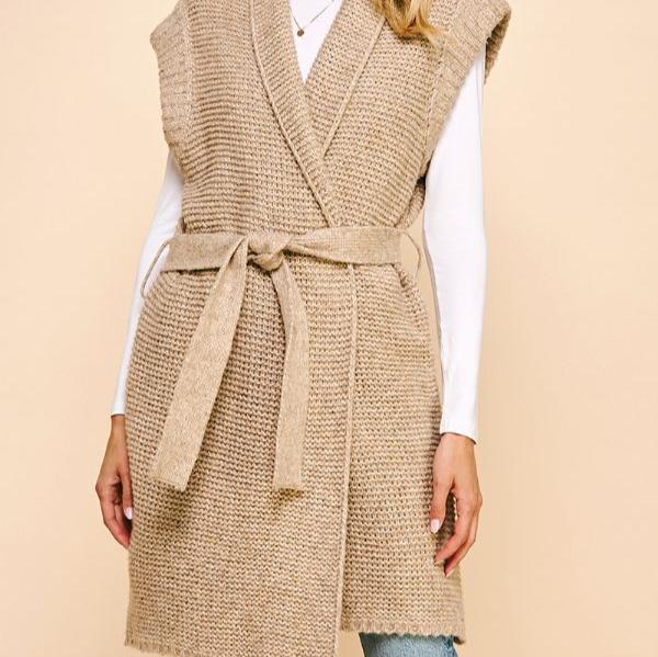 Pinch Belted Sweater Cardigan