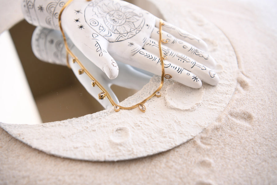 CZ Marquise Snake Chain Necklace