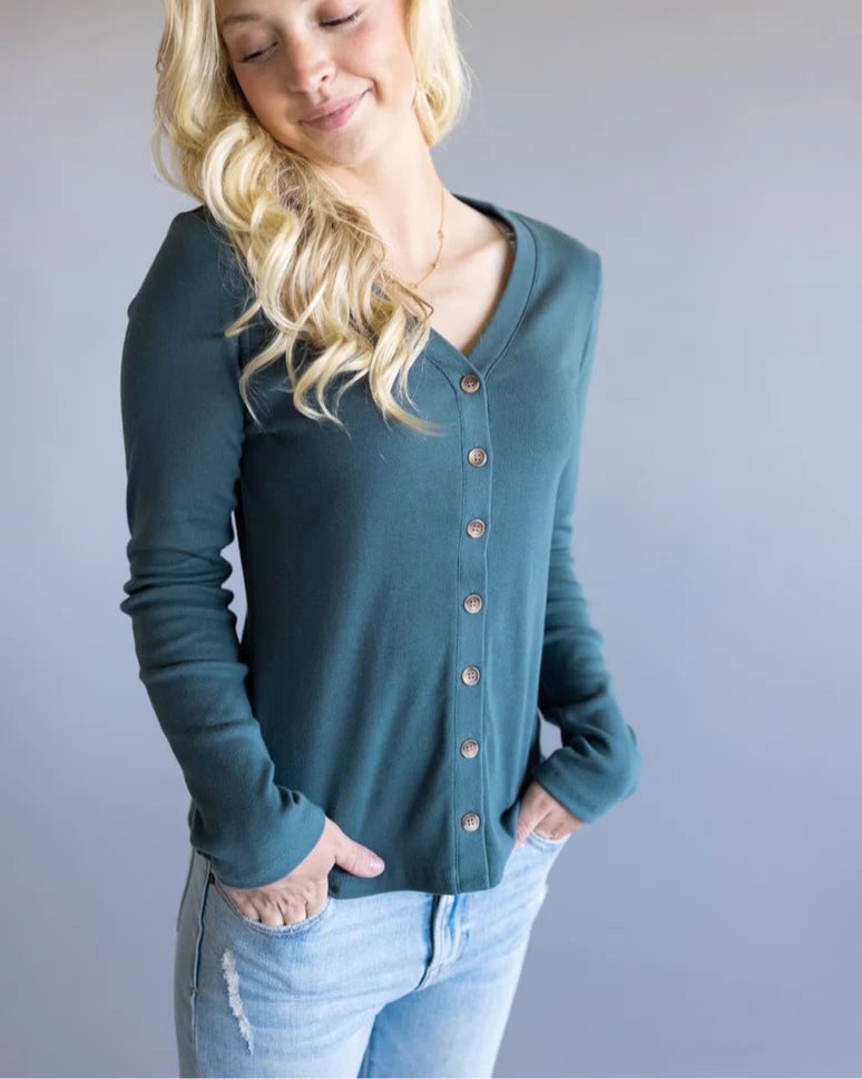 Abby Button Front Long Sleeve Shirt