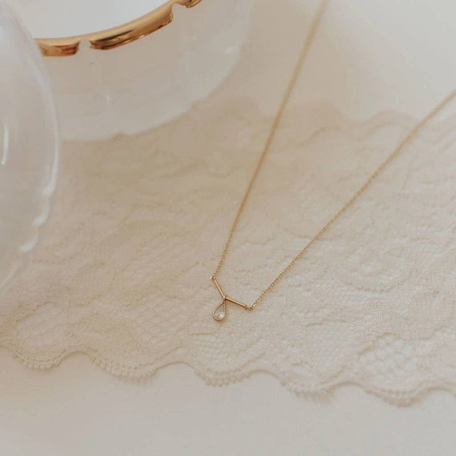 Mauve Jewelry Harper Diamond Teardrop Necklace