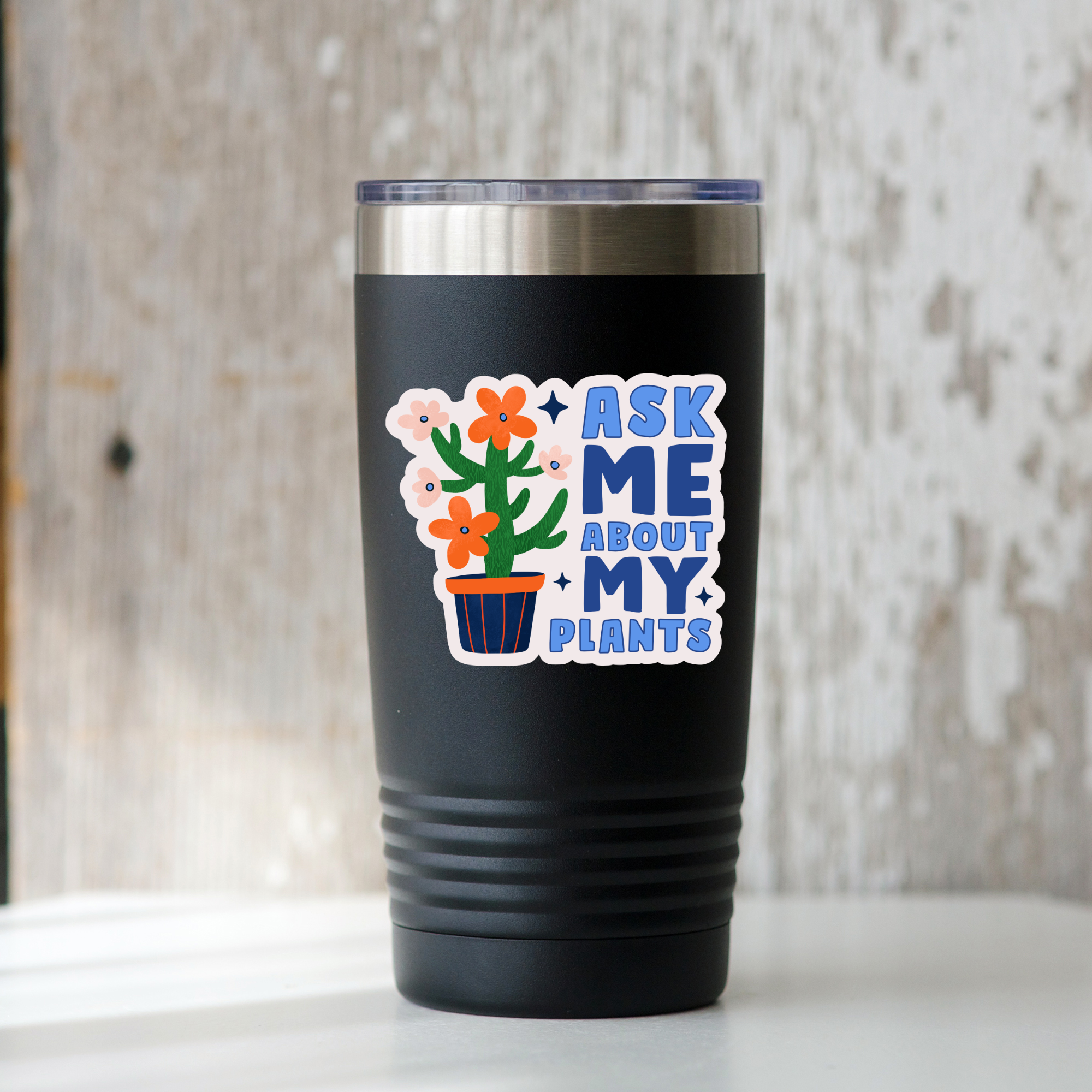 Yarnival Ask Me About My Plants Sticker