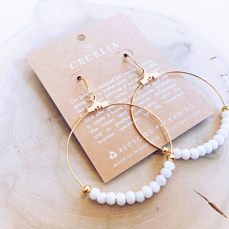 Cecelia Gemstone and Gold-Plated Hoop Earrings