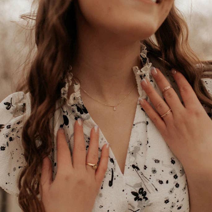 Mauve Jewelry Harper Diamond Teardrop Necklace