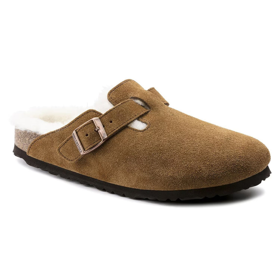 Birkenstock Boston Shearling Suede Leather Narrow