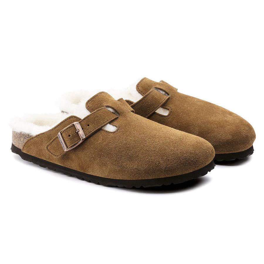 Birkenstock Boston Shearling Suede Leather Narrow