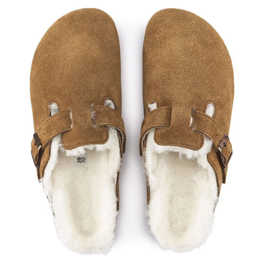 Birkenstock Boston Shearling Suede Leather Narrow