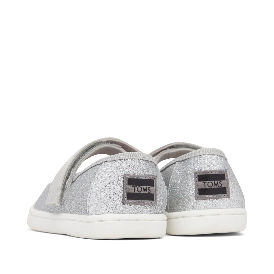 Toms Tiny Mary Jane Silver Toddler Shoe