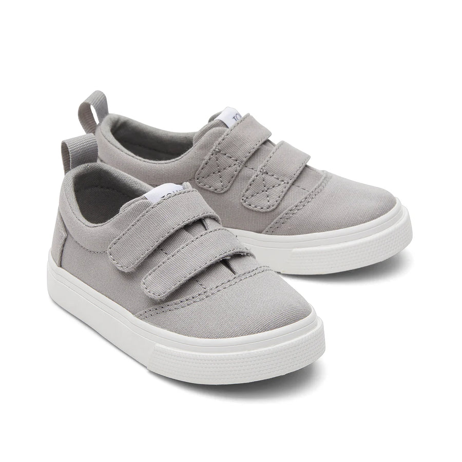 Toms Tiny Fenix Drizzle Grey Double Strap Toddler Sneaker