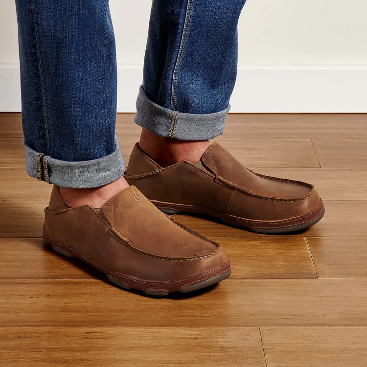 Olukai Men's Moloa Leather Slip On Shoes
