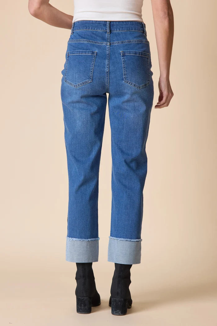 Habitat Embroidered Wildflower Cuff Ankle Jean