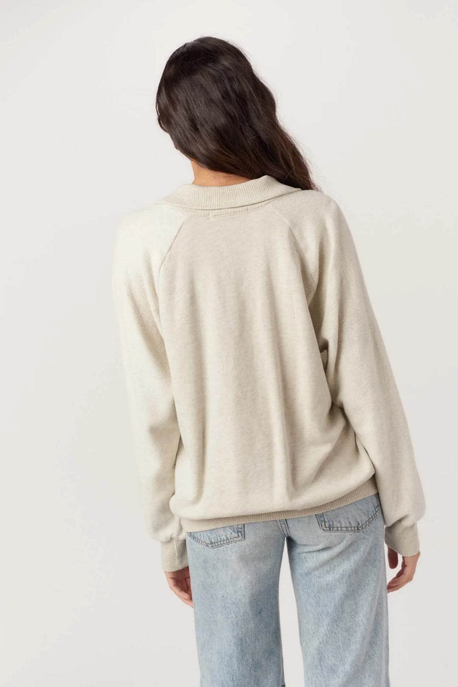 Project Social T Mari Mixed Fleece Collared Pullover