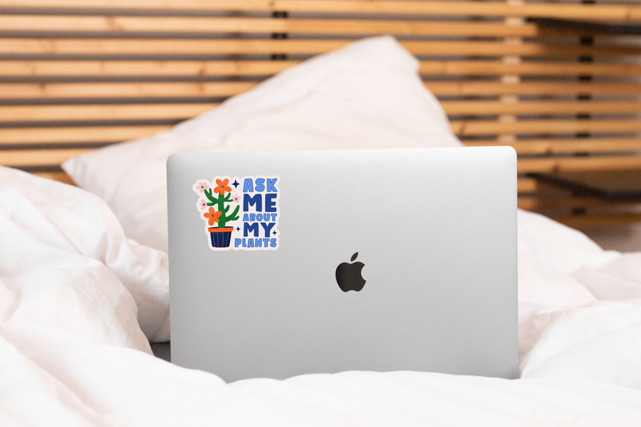 Yarnival Ask Me About My Plants Sticker