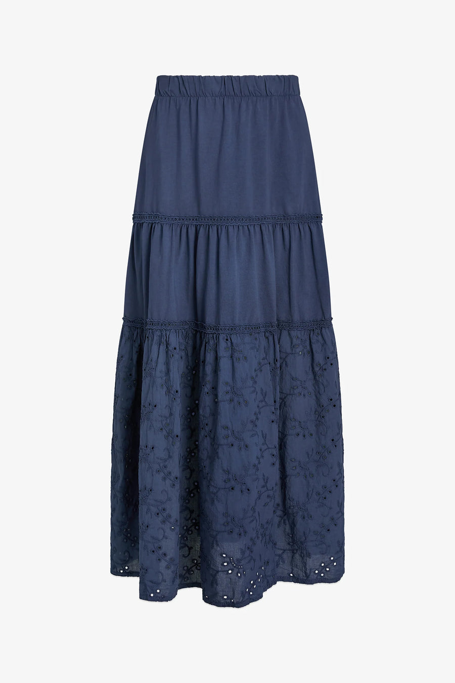 M Made in Italy Tiered Eyelet Skirt