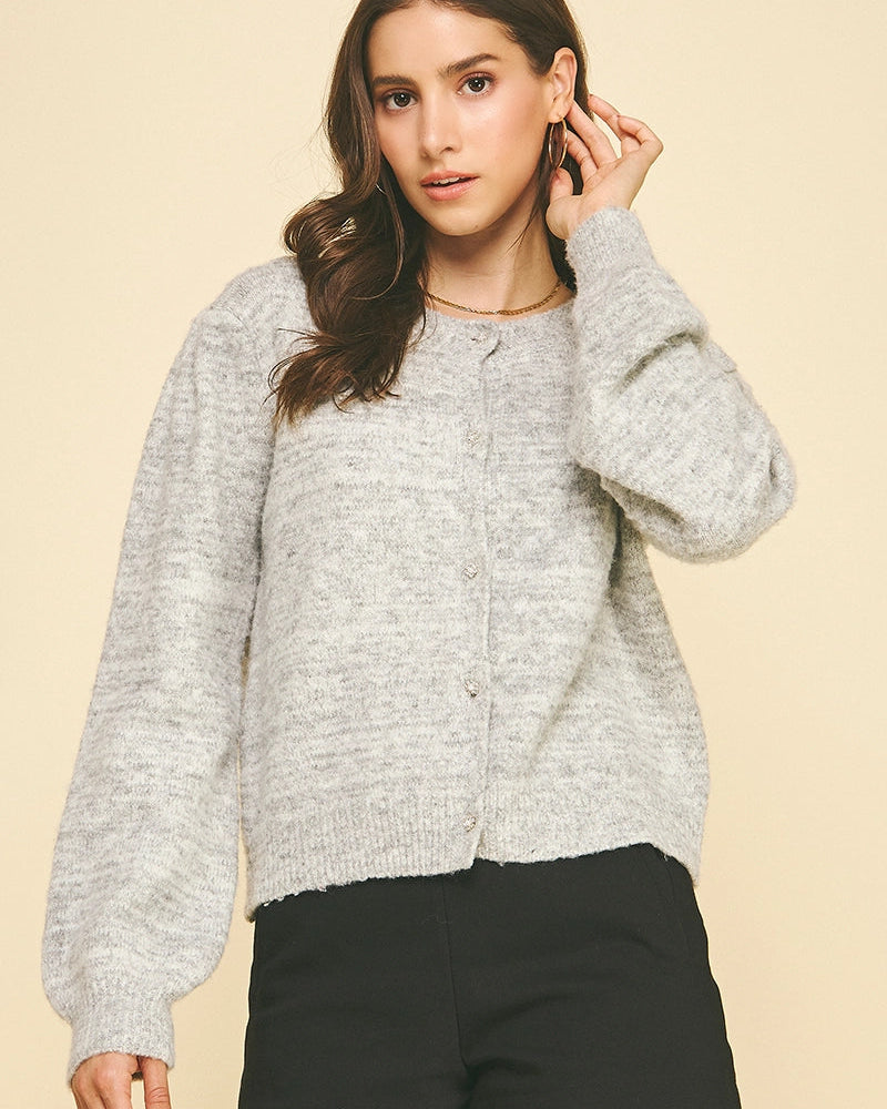 Jewel Button Sweater Cardigan