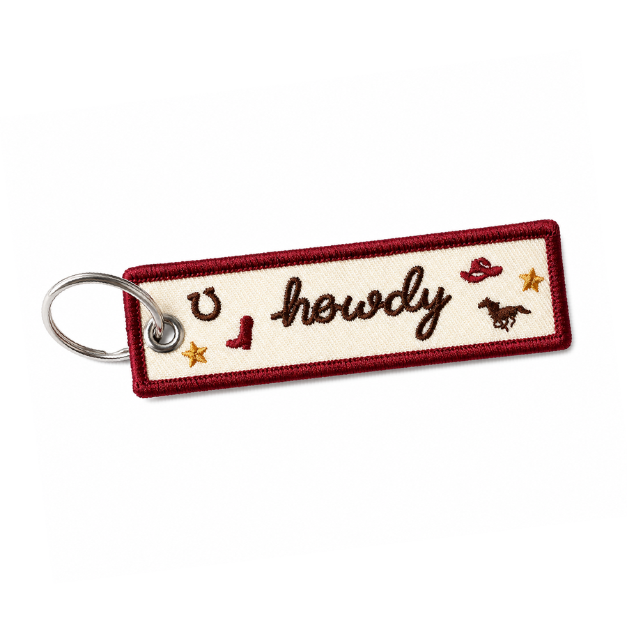 Unexpected Flair Howdy Icon Embroidered Keychain