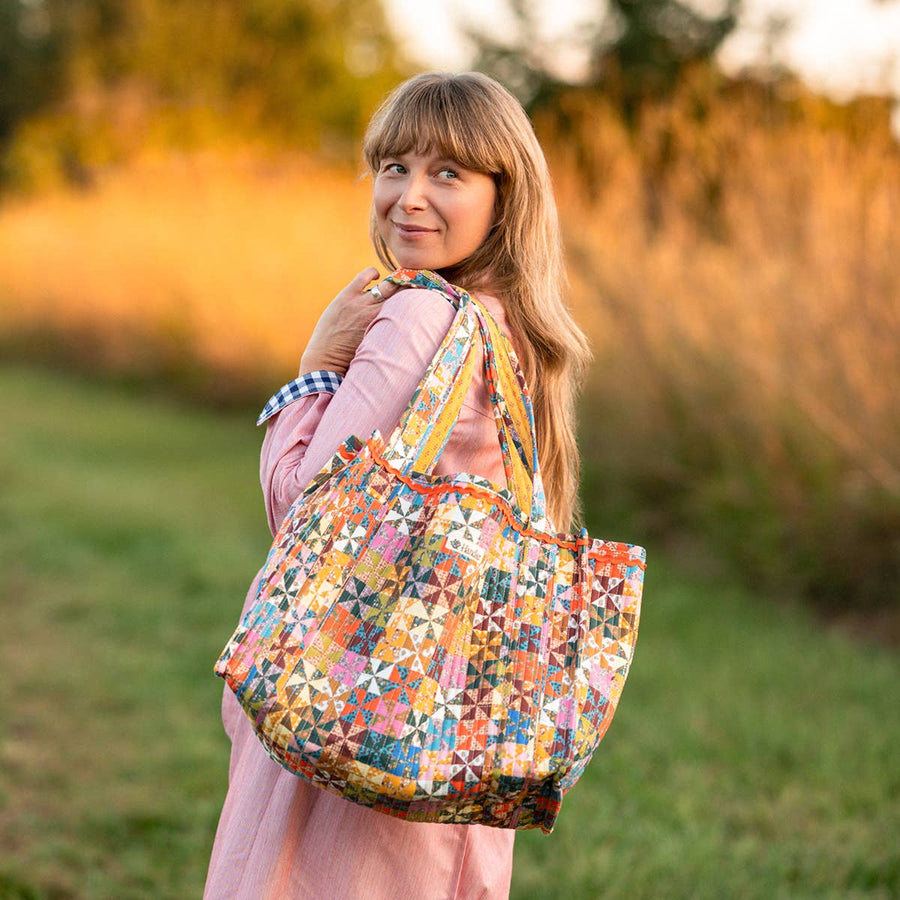 Handker Calico Quilted Tote