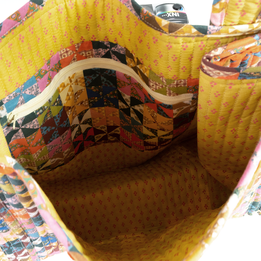 Handker Calico Quilted Tote