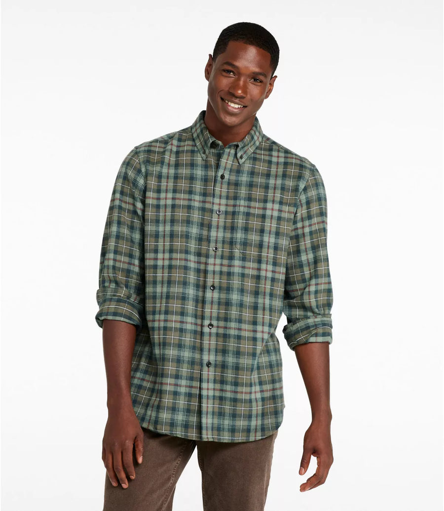 LLBean Men's Scotch Plaid Flannel Shirt Traditional Fit