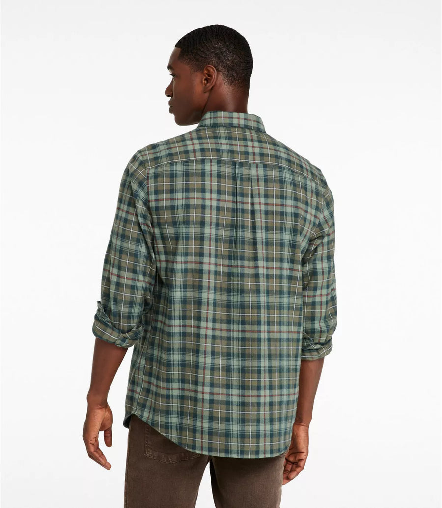 LLBean Men's Scotch Plaid Flannel Shirt Traditional Fit