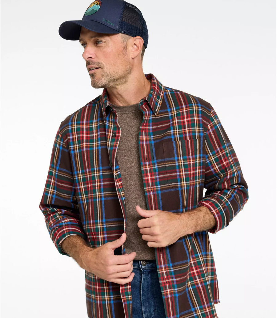 LLBean Men's Scotch Plaid Flannel Shirt Traditional Fit