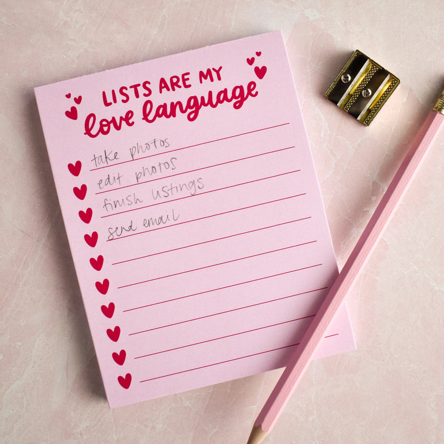 Lists Are My Love Language Notepad