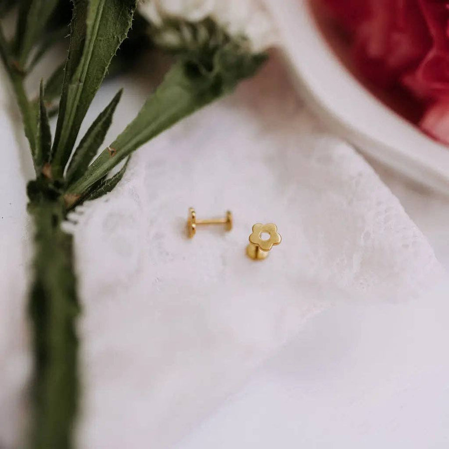 Mauve Jewelry Flower Flat Back Studs
