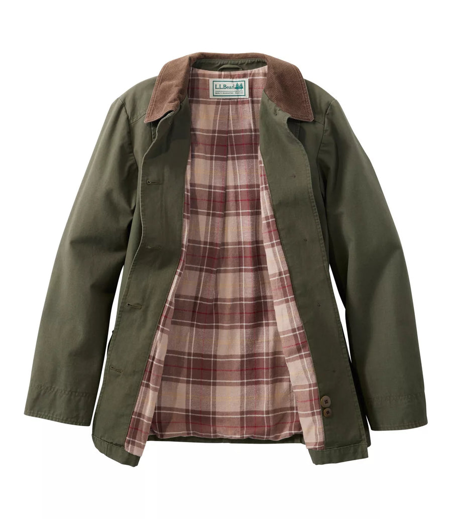 LLBean Women's Adirondack Flannel Lined Barn Coat