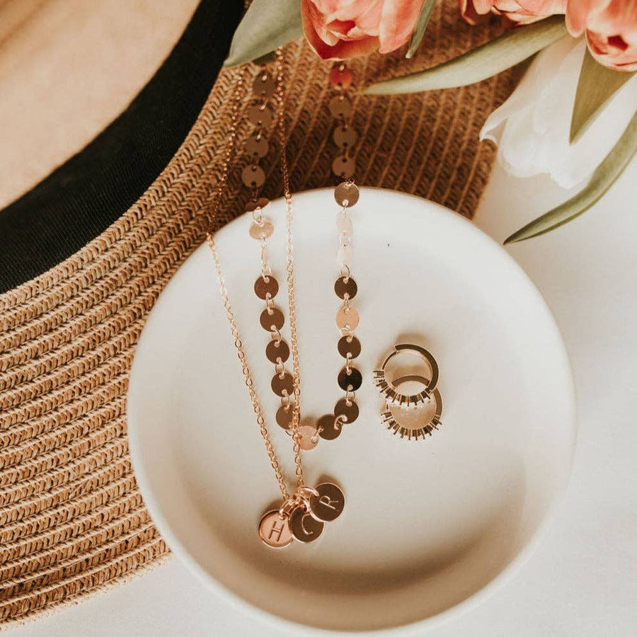 Mauve Jewelry Initial Necklace