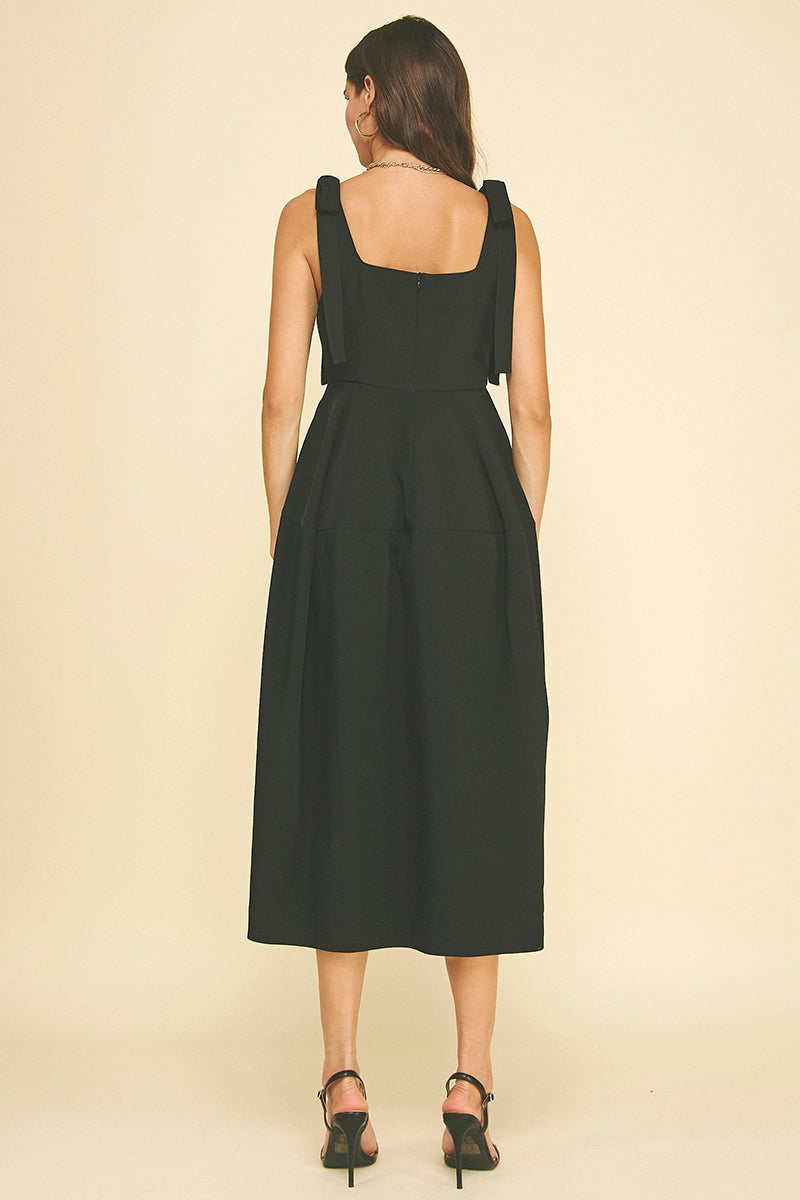 Ribbon Detailed Sleeve Midi Dress