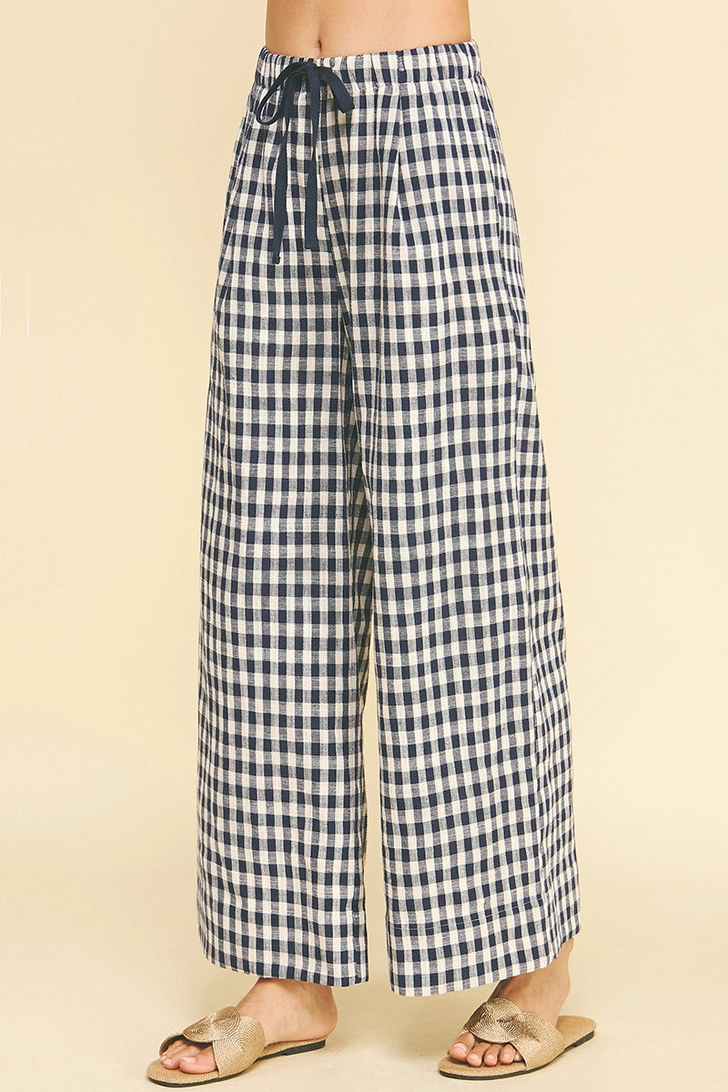 Plaid Wide Pants