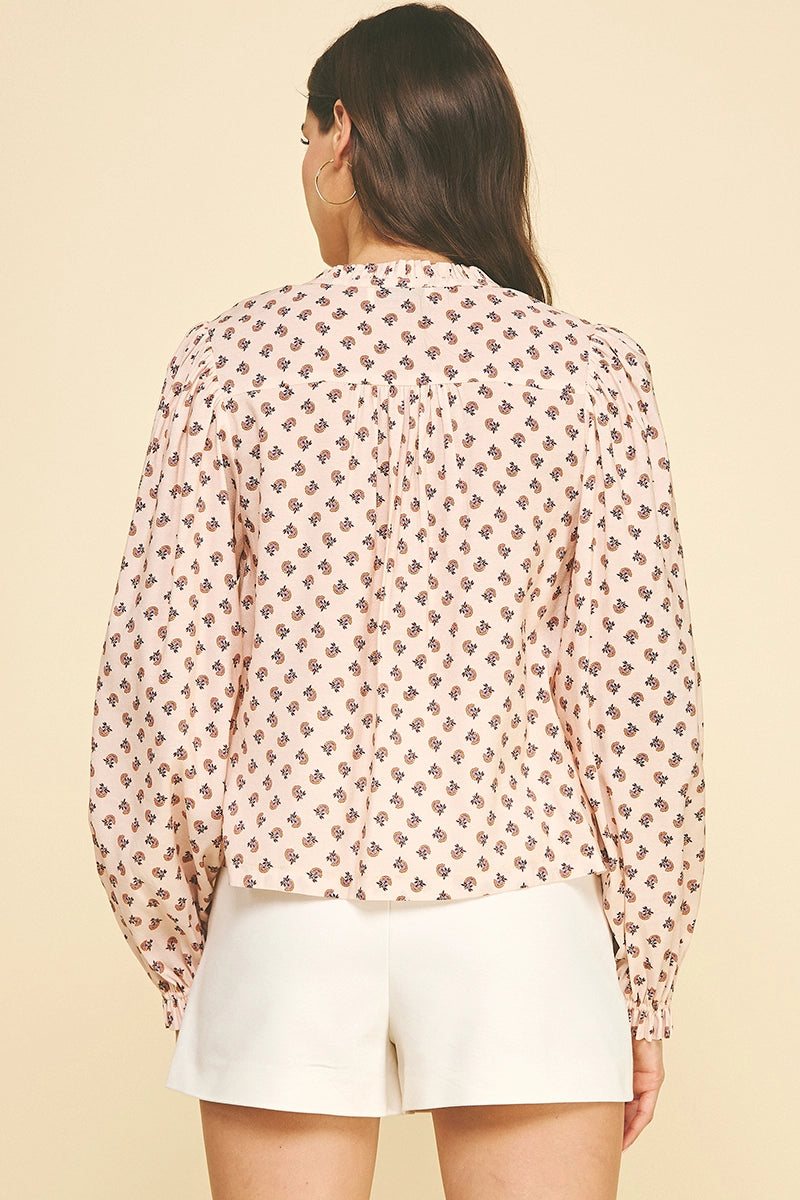 Floral Button Down Blouse Top