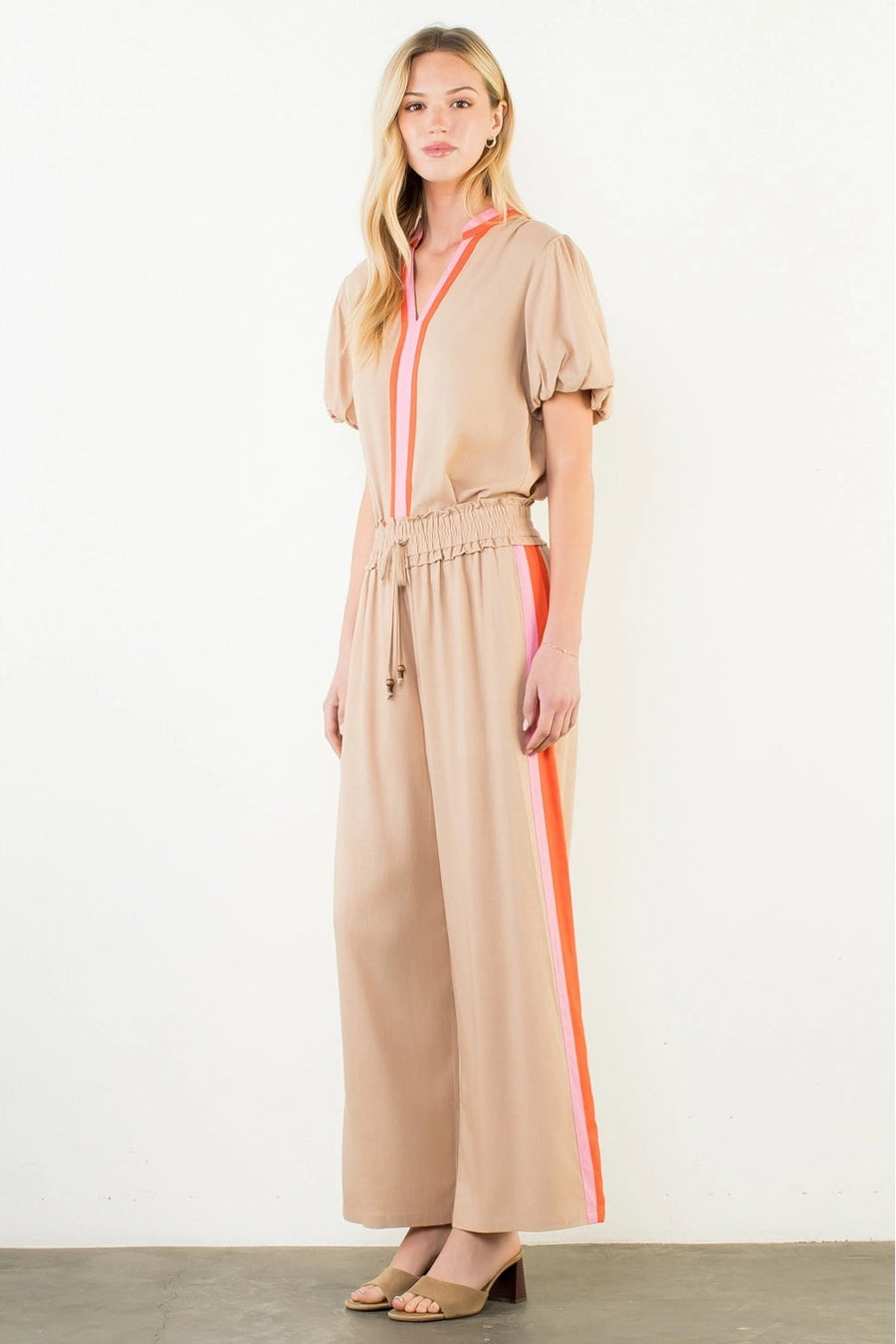 THML Wide Leg Side Stripe Pants