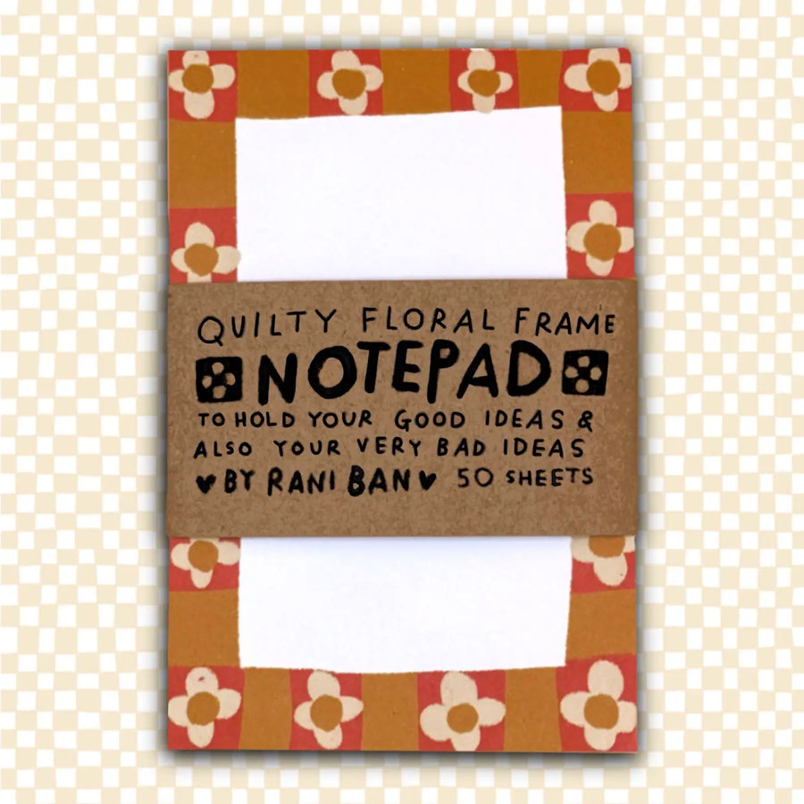 Quilty Floral Frame Notepad