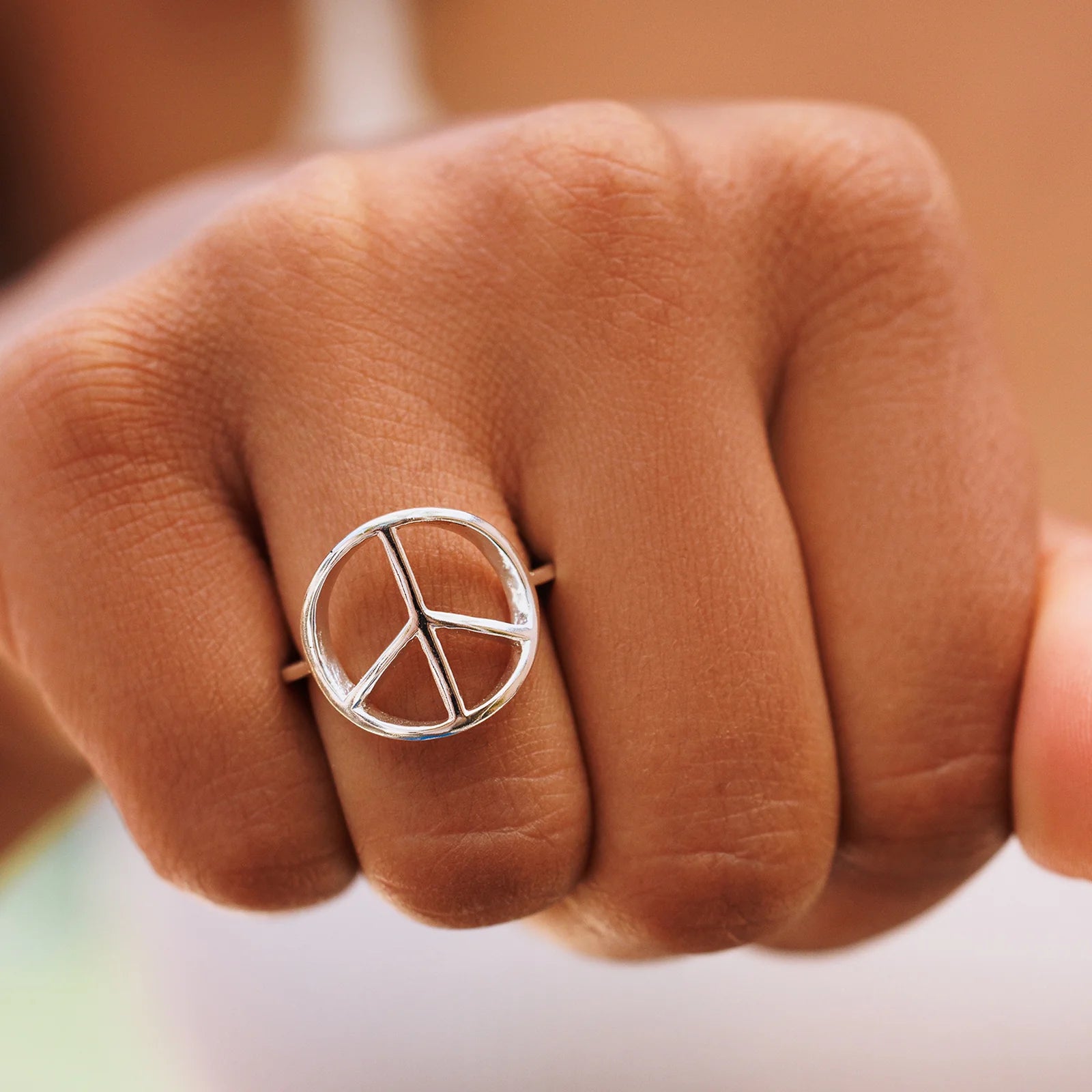 Pura Vida Peace Sign Ring