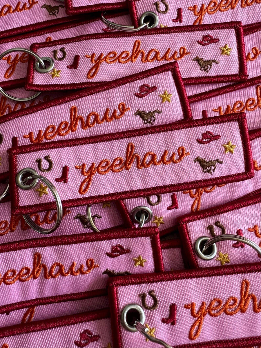 Unexpected Flair Yeehaw Icon Embroidered Keychain