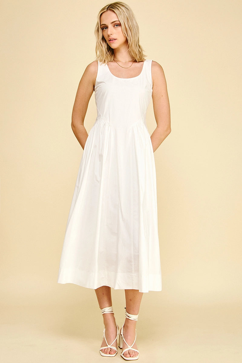 PINCH A-Line Poplin Midi Dress