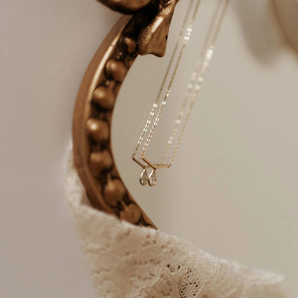 Mauve Jewelry Harper Diamond Teardrop Necklace