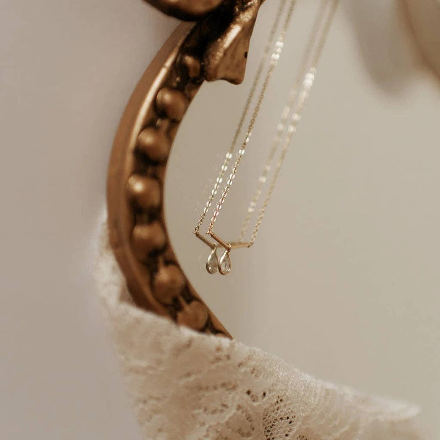 Mauve Jewelry Harper Diamond Teardrop Necklace