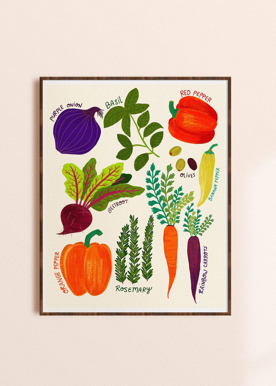 Dream Folk Studio Rainbow of Veggies Art Print